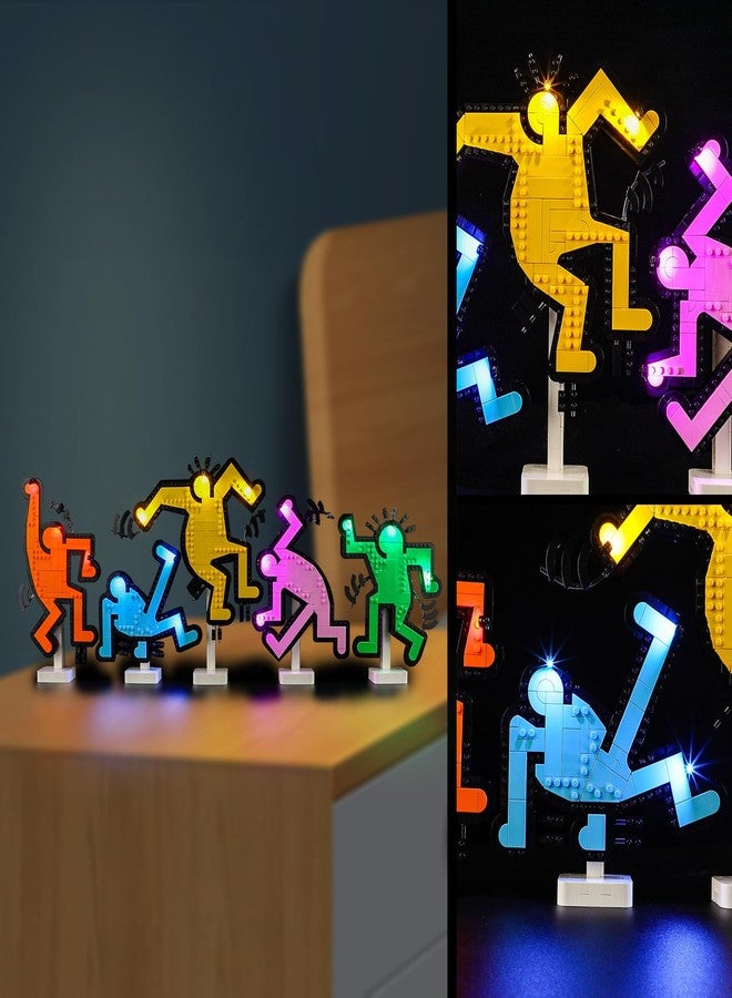 Vaodest مصباح ليد Vaodest لنموذج مكعبات ليغو 31216 Keith Haring Dancing Figures، متوافق مع النموذج 31216 (مصباح ليد فقط، وليس مجموعة مكعبات البناء). - Image 4